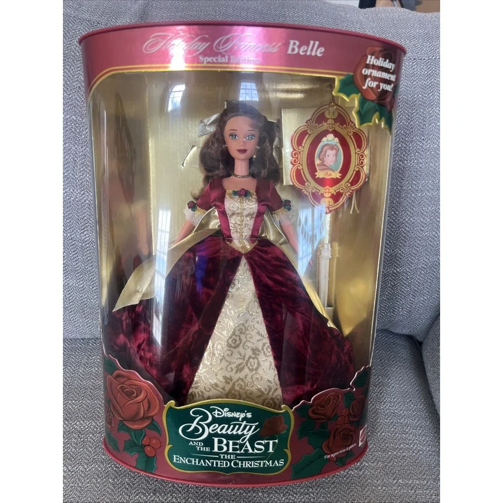 Holiday Princess Belle Barbie Doll Beauty & the Beast Disney Enchanted Christmas